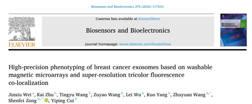 BIOSENS BIOELECTRON｜东南大学王著元：基于可擦洗磁性微阵列基底和SR-TFC 的高精度乳腺癌外泌体表型分析